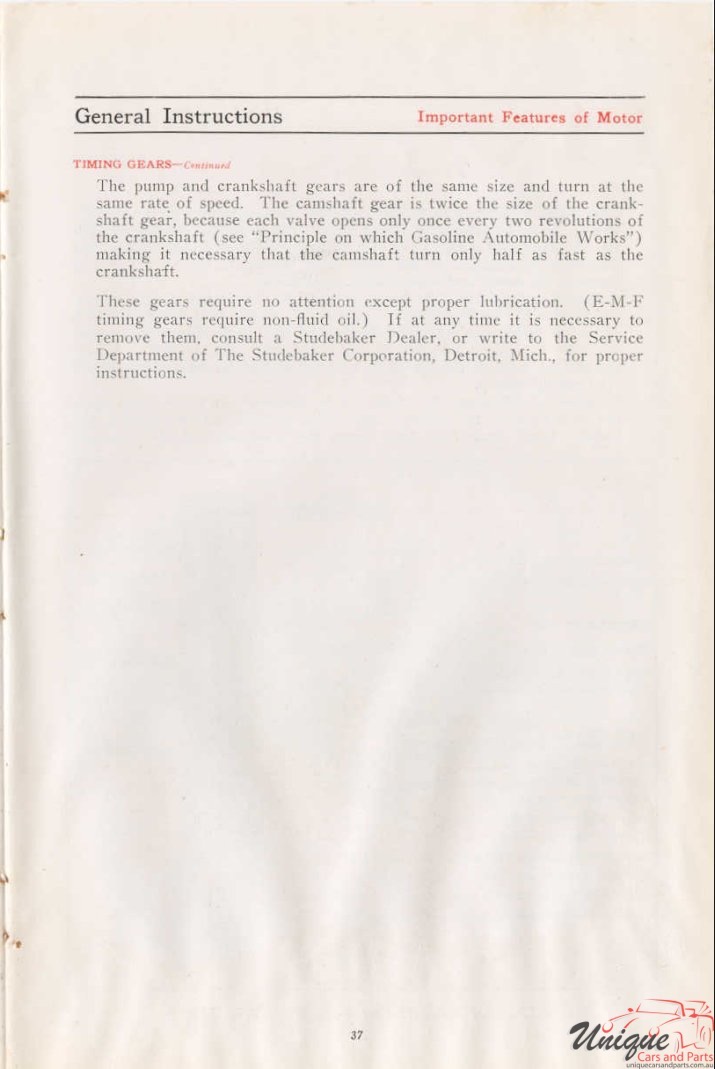 1912 Studebaker E-M-F 30 Operation Manual Page 27